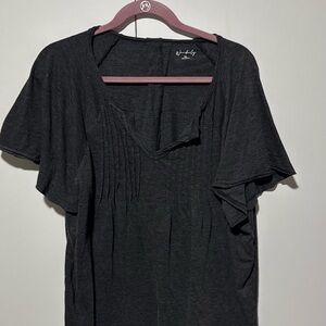 Wonderly Black Blouse with Pleated Detail